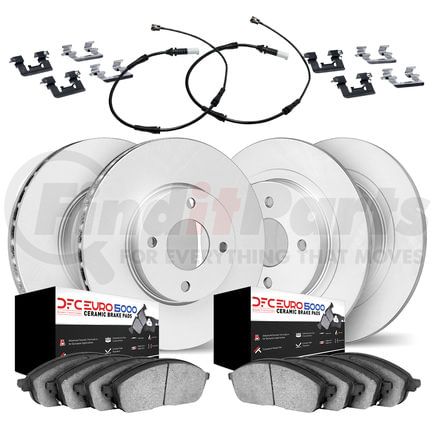 4624-11353 by DYNAMIC FRICTION COMPANY - Geospec Rotors with 5000 Euro Ceramic Pads With Hardware and Sensor
