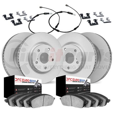 4624-11453 by DYNAMIC FRICTION COMPANY - Geospec Rotors with 5000 Euro Ceramic Pads With Hardware and Sensor