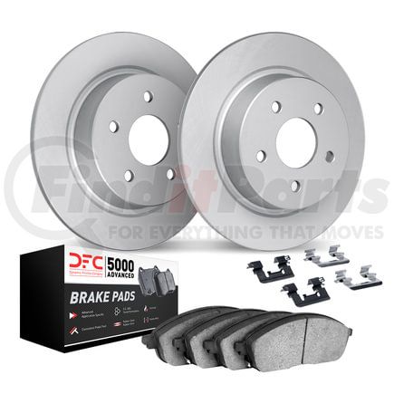 4512-03198 by DYNAMIC FRICTION COMPANY - GEOSPEC Coated Rotors with 5000 Brake Pads - Ceramic and Hardware