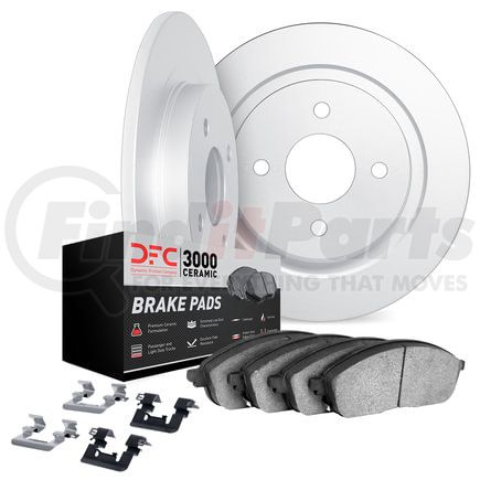 6312-59042 by DYNAMIC FRICTION COMPANY - Brake Rotor with 3000 Ceramic Brake Pads and Hardware