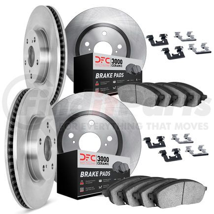 6314-10001 by DYNAMIC FRICTION COMPANY - Brake Rotor with 3000 Ceramic Brake Pads and Hardware Kit