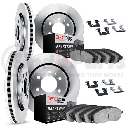 6314-48022 by DYNAMIC FRICTION COMPANY - Brake Rotor with 3000 Ceramic Brake Pads and Hardware Kit