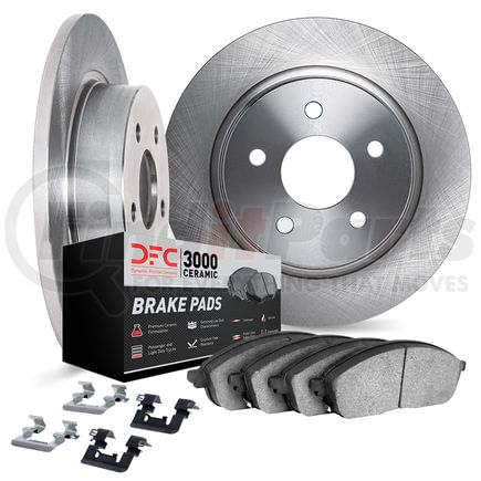 6312-03040 by DYNAMIC FRICTION COMPANY - Brake Rotor with 3000 Ceramic Brake Pads and Hardware