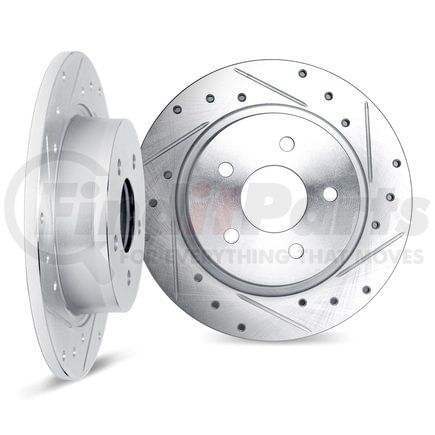 7002-54213 by DYNAMIC FRICTION COMPANY - Brake Rotors - Drilled & Slotted - Silver