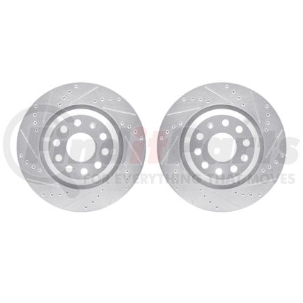 7002-74043 by DYNAMIC FRICTION COMPANY - Brake Rotors - Drilled & Slotted - Silver