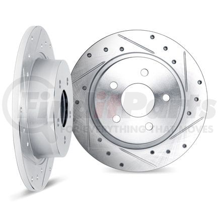 7002-74052 by DYNAMIC FRICTION COMPANY - Brake Rotors - Drilled & Slotted - Silver