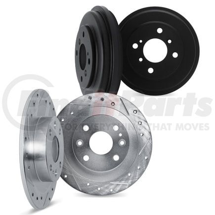 7004-31020 by DYNAMIC FRICTION COMPANY - Brake Rotors and Drums - Drilled & Slotted - Silver