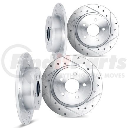 7004-31099 by DYNAMIC FRICTION COMPANY - Brake Rotors - Drilled & Slotted - Silver