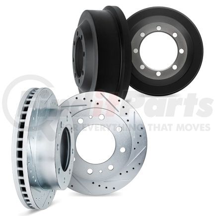 7004-40161 by DYNAMIC FRICTION COMPANY - Brake Rotors and Drums - Drilled & Slotted - Silver