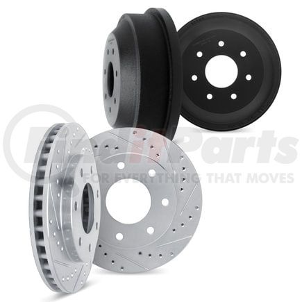 7004-54161 by DYNAMIC FRICTION COMPANY - Brake Rotors and Drums - Drilled & Slotted - Silver