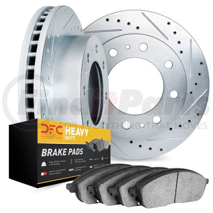 7202-40077 by DYNAMIC FRICTION COMPANY - Brake Rotor - Drilled & Slotted - Silver- HD Brake Pad