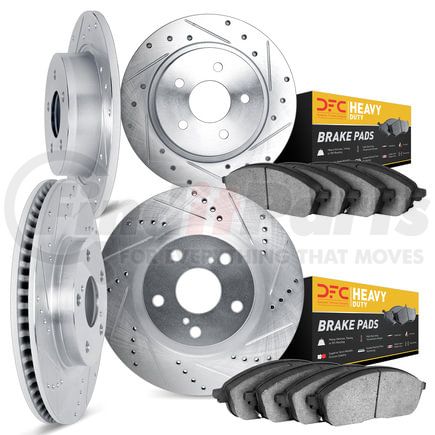 7204-54001 by DYNAMIC FRICTION COMPANY - Brake Rotor - Drilled & Slotted - Silver- HD Brake Pad