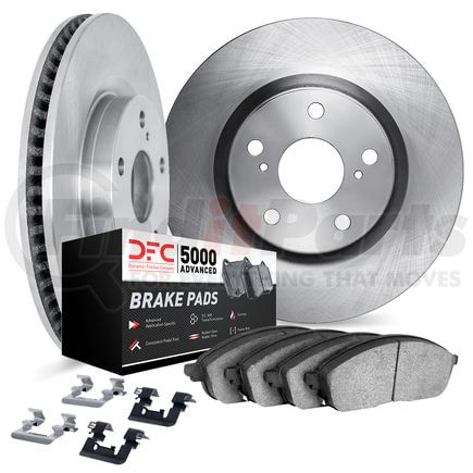 6512-02015 by DYNAMIC FRICTION COMPANY - Brake Rotor with 5000 Brake Pads and Hardware Kit