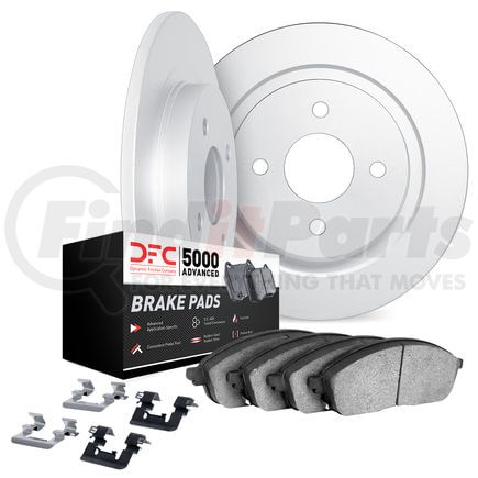 6512-07018 by DYNAMIC FRICTION COMPANY - Brake Rotor with 5000 Brake Pads and Hardware Kit