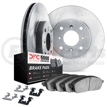 6512-18002 by DYNAMIC FRICTION COMPANY - Brake Rotor with 5000 Brake Pads and Hardware Kit