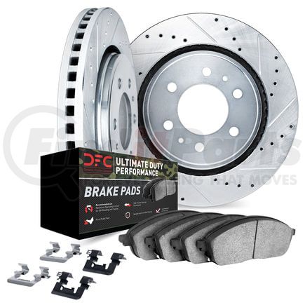 7412-40026 by DYNAMIC FRICTION COMPANY - Brake Rotor - Drilled & Slotted - Silver- HD Brake Pad - Hardware