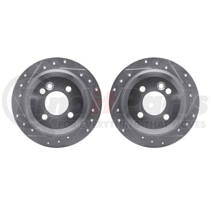 7002-32015 by DYNAMIC FRICTION COMPANY - Brake Rotors - Drilled & Slotted - Silver