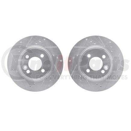 7002-32000 by DYNAMIC FRICTION COMPANY - Brake Rotors - Drilled & Slotted - Silver