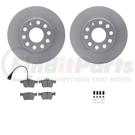 4512-74129 by DYNAMIC FRICTION COMPANY - GEOSPEC Coated Rotors with 5000 Brake Pads - Ceramic and Hardware