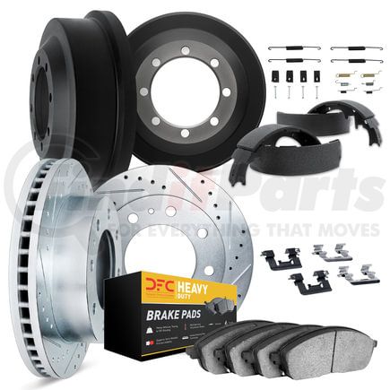 7214-40163 by DYNAMIC FRICTION COMPANY - Brake Rotor - Drilled & Slotted - Silver- HD Brake Pad - Hardware