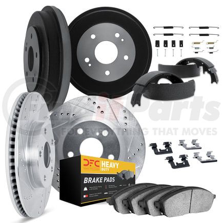 7214-47041 by DYNAMIC FRICTION COMPANY - Brake Rotor - Drilled & Slotted - Silver- HD Brake Pad - Hardware