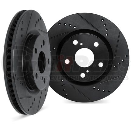 8002-07003 by DYNAMIC FRICTION COMPANY - Brake Rotors - Drilled & Slotted - Black