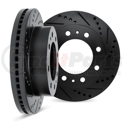 8002-40002 by DYNAMIC FRICTION COMPANY - Brake Rotors - Drilled & Slotted - Black