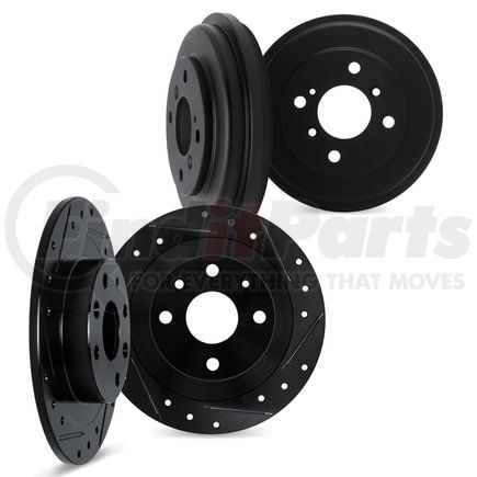 8004-02011 by DYNAMIC FRICTION COMPANY - Brake Rotors and Drums - Drilled & Slotted - Black