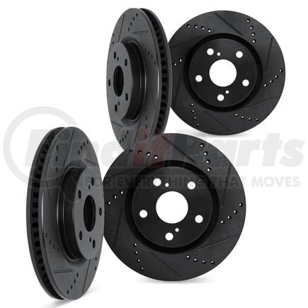 8004-31055 by DYNAMIC FRICTION COMPANY - Brake Rotors - Drilled & Slotted - Black