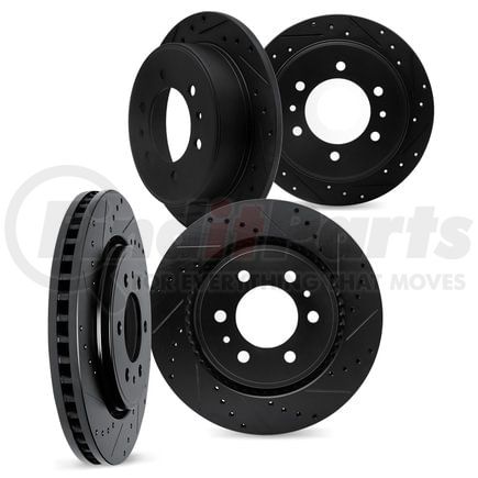 8004-40153 by DYNAMIC FRICTION COMPANY - Brake Rotors - Drilled & Slotted - Black