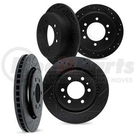 8004-40179 by DYNAMIC FRICTION COMPANY - Brake Rotors - Drilled & Slotted - Black