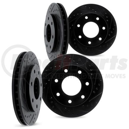 8004-54154 by DYNAMIC FRICTION COMPANY - Brake Rotors - Drilled & Slotted - Black