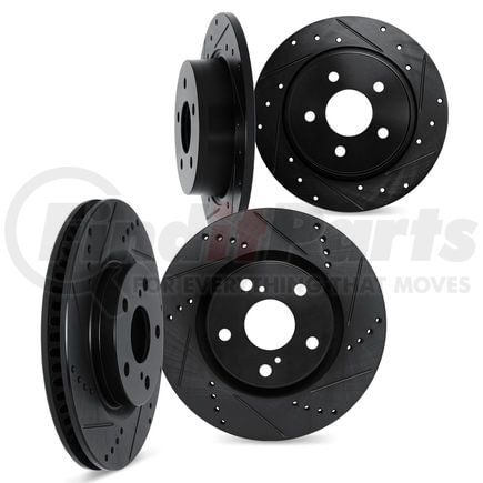 8004-55000 by DYNAMIC FRICTION COMPANY - Brake Rotors - Drilled & Slotted - Black