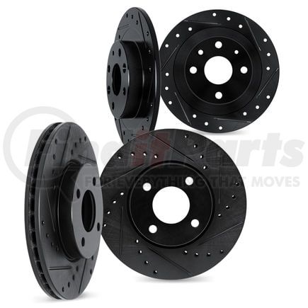 8004-59076 by DYNAMIC FRICTION COMPANY - Brake Rotors - Drilled & Slotted - Black