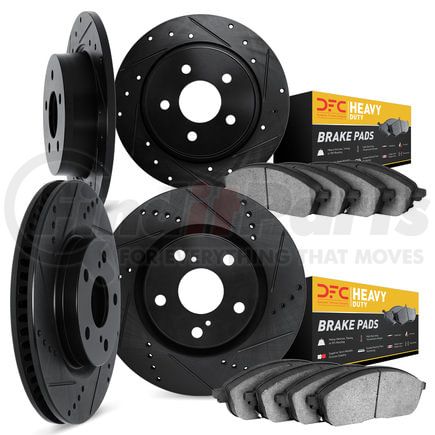 8204-54001 by DYNAMIC FRICTION COMPANY - Brake Rotor - Drilled & Slotted - Black- HD Brake Pad