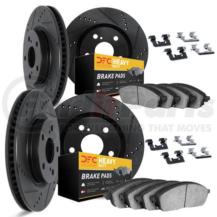 8214-40027 by DYNAMIC FRICTION COMPANY - Brake Rotor - Drilled & Slotted - Black- HD Brake Pad - Hardware