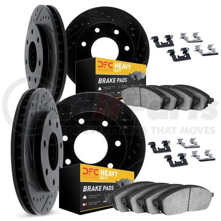 8214-99053 by DYNAMIC FRICTION COMPANY - Brake Rotor - Drilled & Slotted - Black- HD Brake Pad - Hardware