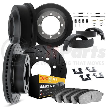 8284-40205 by DYNAMIC FRICTION COMPANY - Brake Rotor - Drilled & Slotted - Black- Heavy Duty Brake Pad & HW Kit