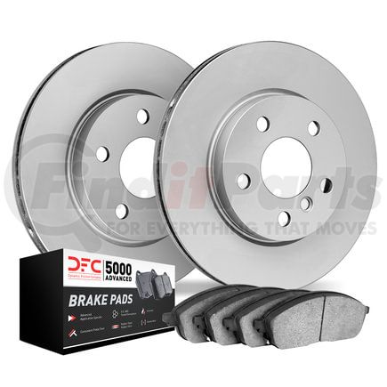 9502-32002 by DYNAMIC FRICTION COMPANY - Hi-Carbon Alloy GEOMET Coated Rotors w/5000 Brake Pads