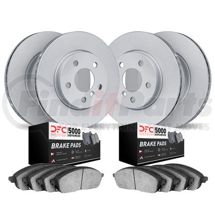 9504-20018 by DYNAMIC FRICTION COMPANY - Hi-Carbon Alloy GEOMET Coated Rotors w/5000 Brake Pads