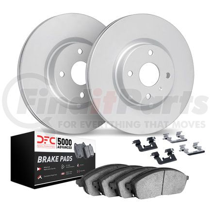 9512-80028 by DYNAMIC FRICTION COMPANY - Hi-Carbon Rotor w/5000 Brake Pads & HW Kit