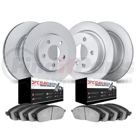 9604-74004 by DYNAMIC FRICTION COMPANY - GEOMET Rotors with 5000 Euro Ceramic Brake Pads