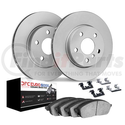 9612-02007 by DYNAMIC FRICTION COMPANY - GEOMET Rotors with 5000 Euro Ceramic Brake Pads includes Hardware