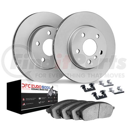 9612-11002 by DYNAMIC FRICTION COMPANY - GEOMET Rotors with 5000 Euro Ceramic Brake Pads includes Hardware