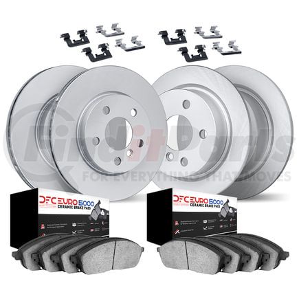 9614-11736 by DYNAMIC FRICTION COMPANY - GEOMET Rotors with 5000 Euro Ceramic Brake Pads includes Hardware