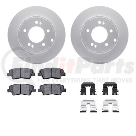 4512-03128 by DYNAMIC FRICTION COMPANY - GEOSPEC Coated Rotors with 5000 Brake Pads - Ceramic and Hardware