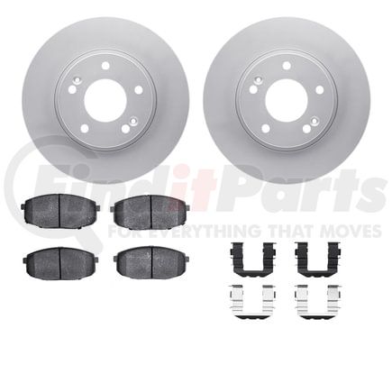 4512-21046 by DYNAMIC FRICTION COMPANY - GEOSPEC Coated Rotors with 5000 Brake Pads - Ceramic and Hardware