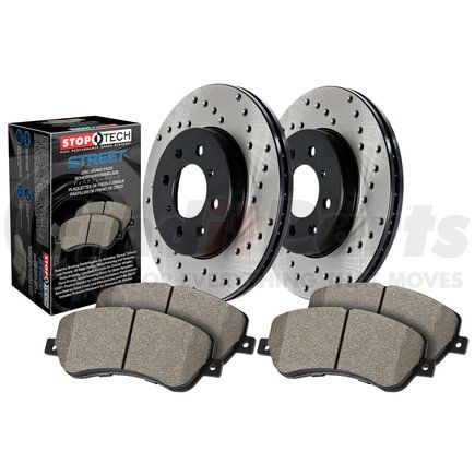 939.63509 by STOPTECH - StopTech Street Axle Pack; Drilled; Rear Brake Kit