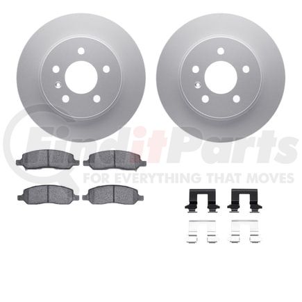 4512-45047 by DYNAMIC FRICTION COMPANY - GEOSPEC Coated Rotors with 5000 Brake Pads - Ceramic and Hardware