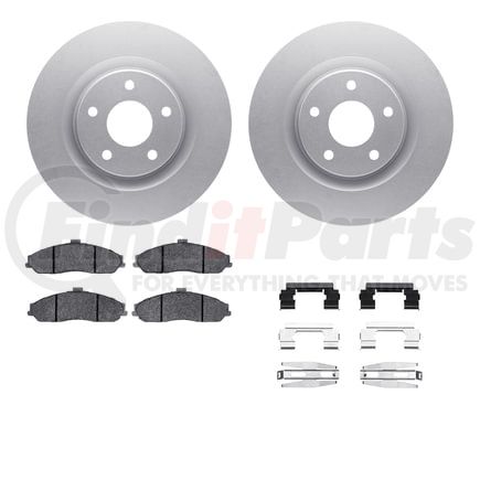 4512-46078 by DYNAMIC FRICTION COMPANY - GEOSPEC Coated Rotors with 5000 Brake Pads - Ceramic and Hardware